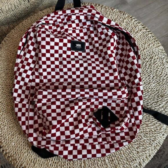 Vans | Accessories | Vans Old Skool Dark Redwhite Checkerboard Backpack ...